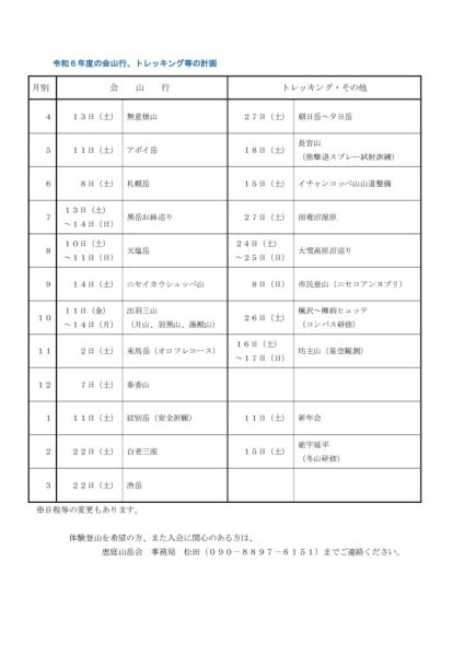 令和６年度　計画一覧