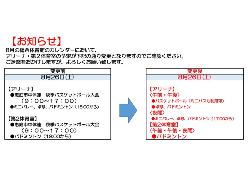 20230826お知らせ(種目変更)