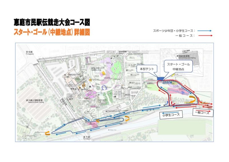 駅伝スタート、ゴール詳細図